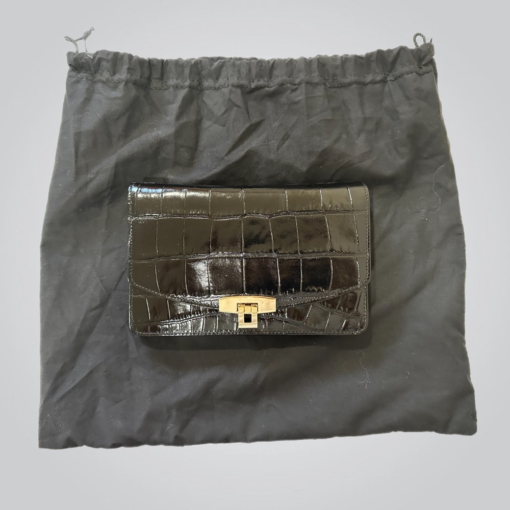 Uterqüe Leather Clutch/Shoulder Bag
